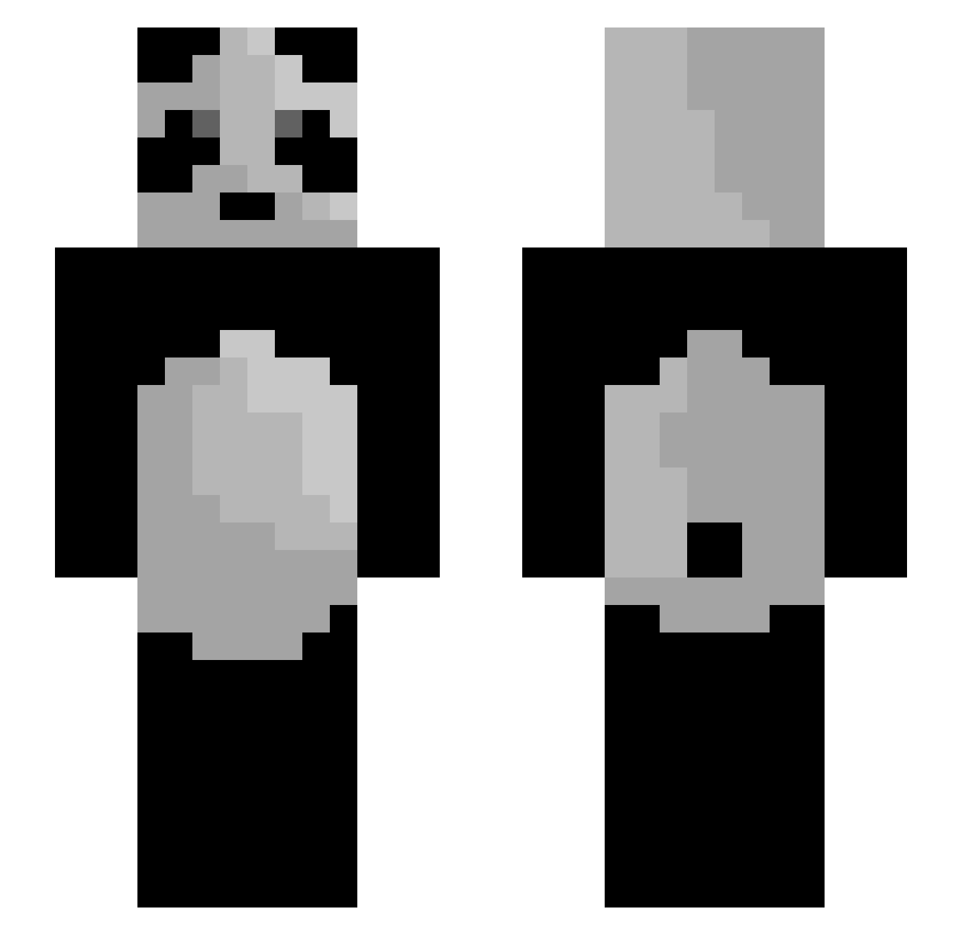 SkeezyMC Minecraft skin, front and back view