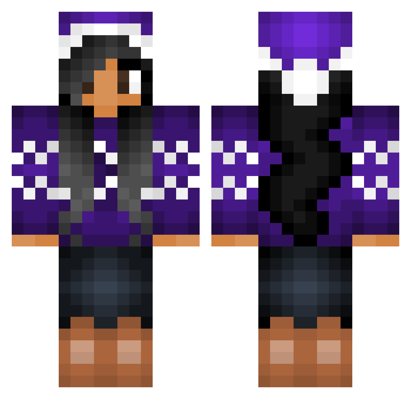 Temperate Minecraft skin, front and back view