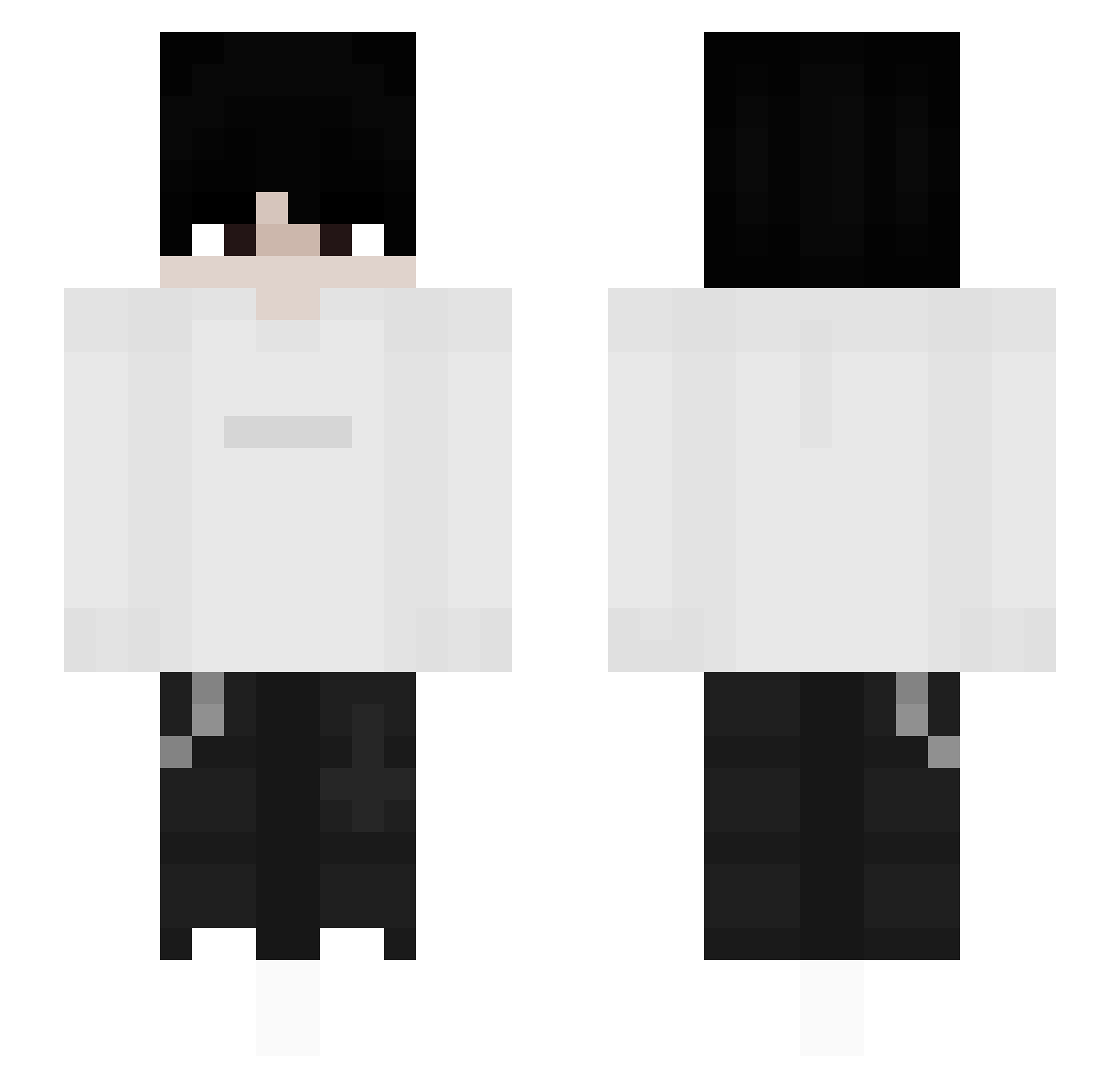 Urinated Minecraft skin, front and back view