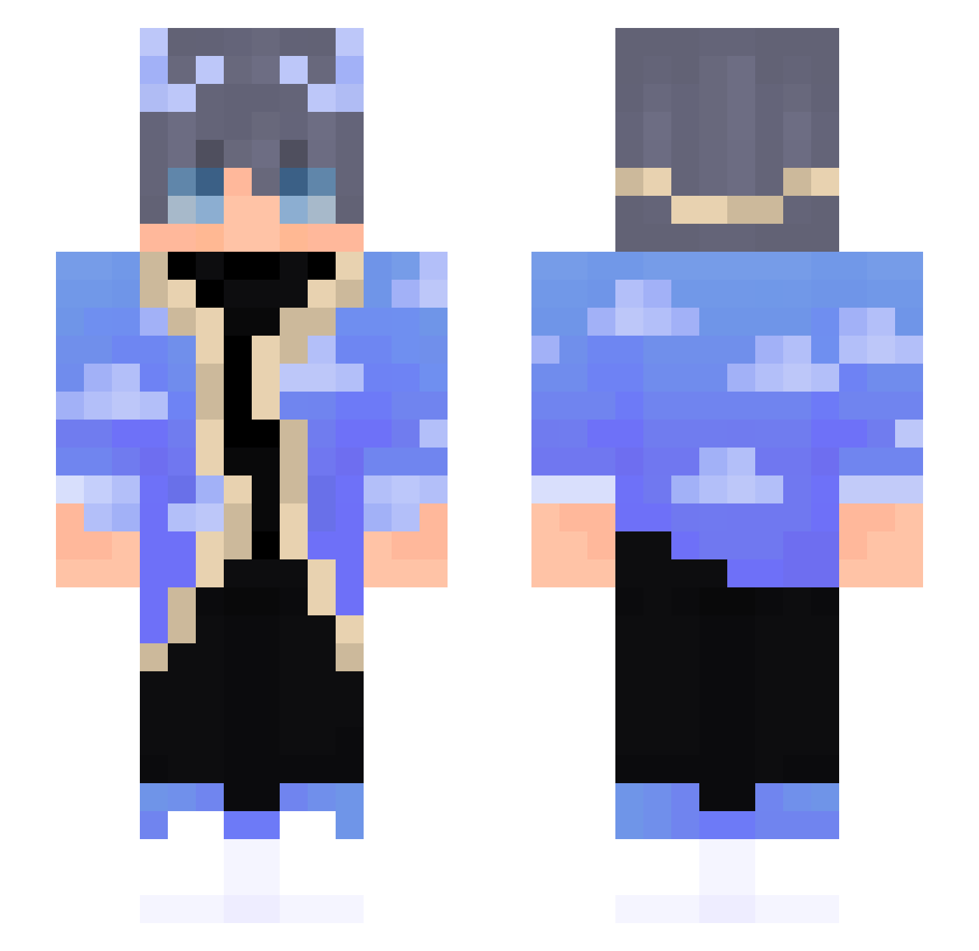 thebluestdawg Minecraft skin, front and back view