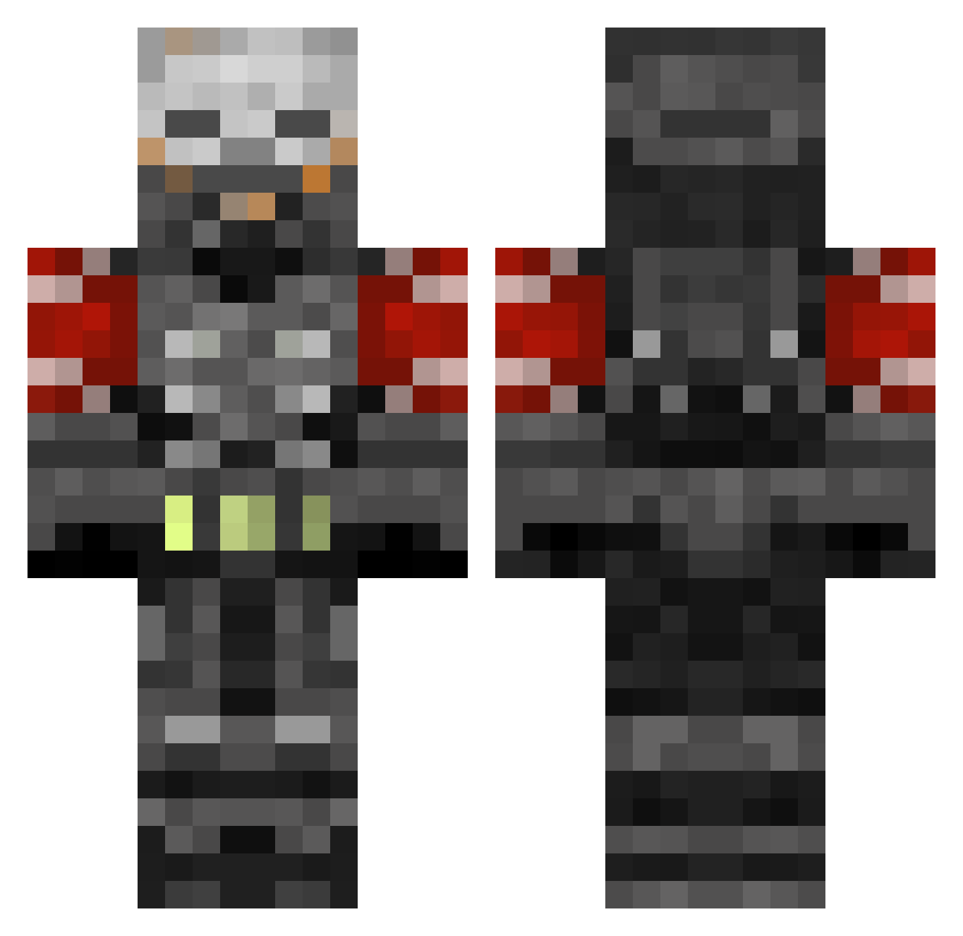 moorman Minecraft skin, front and back view