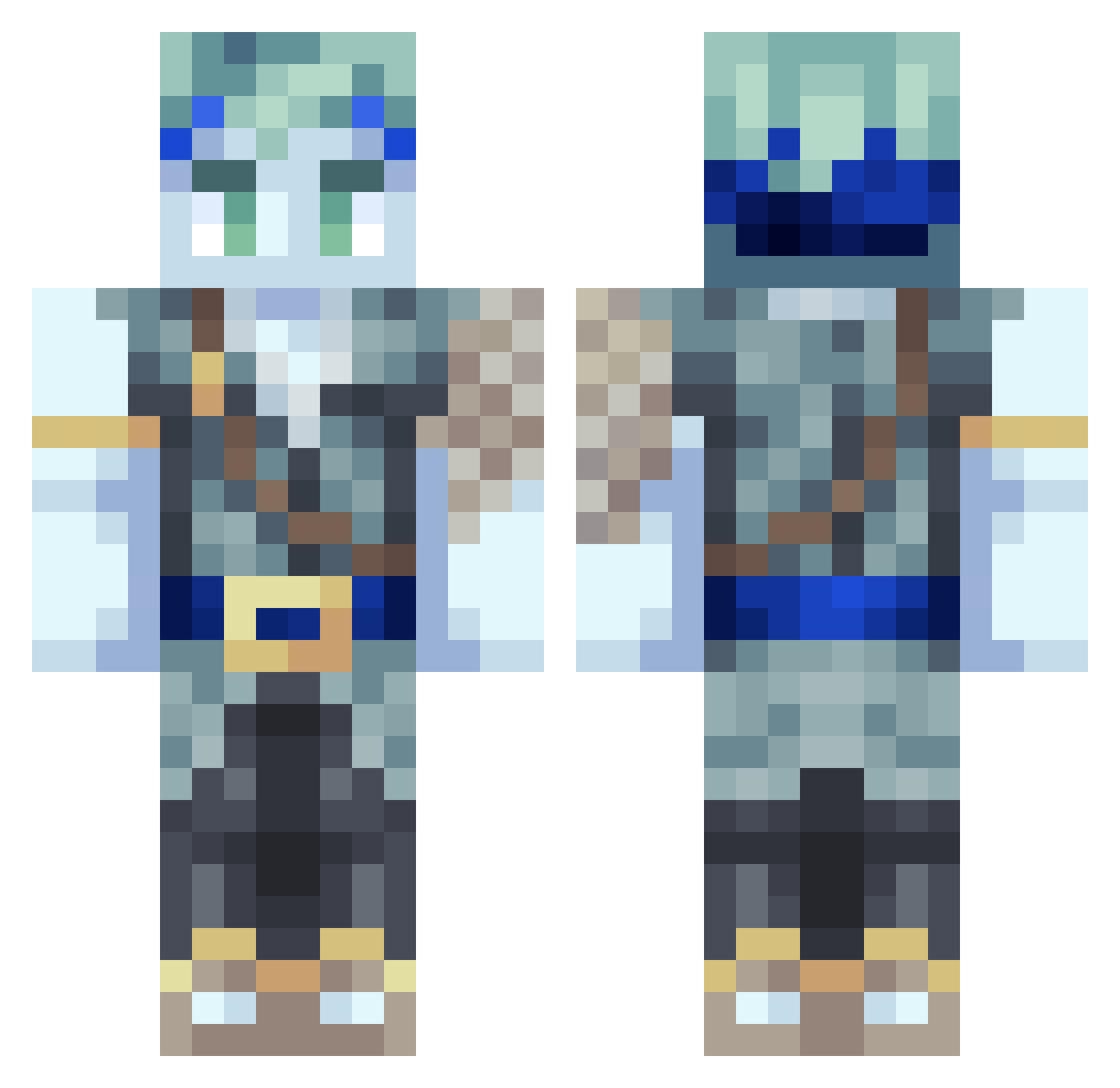 Mar1ner Minecraft skin, front and back view