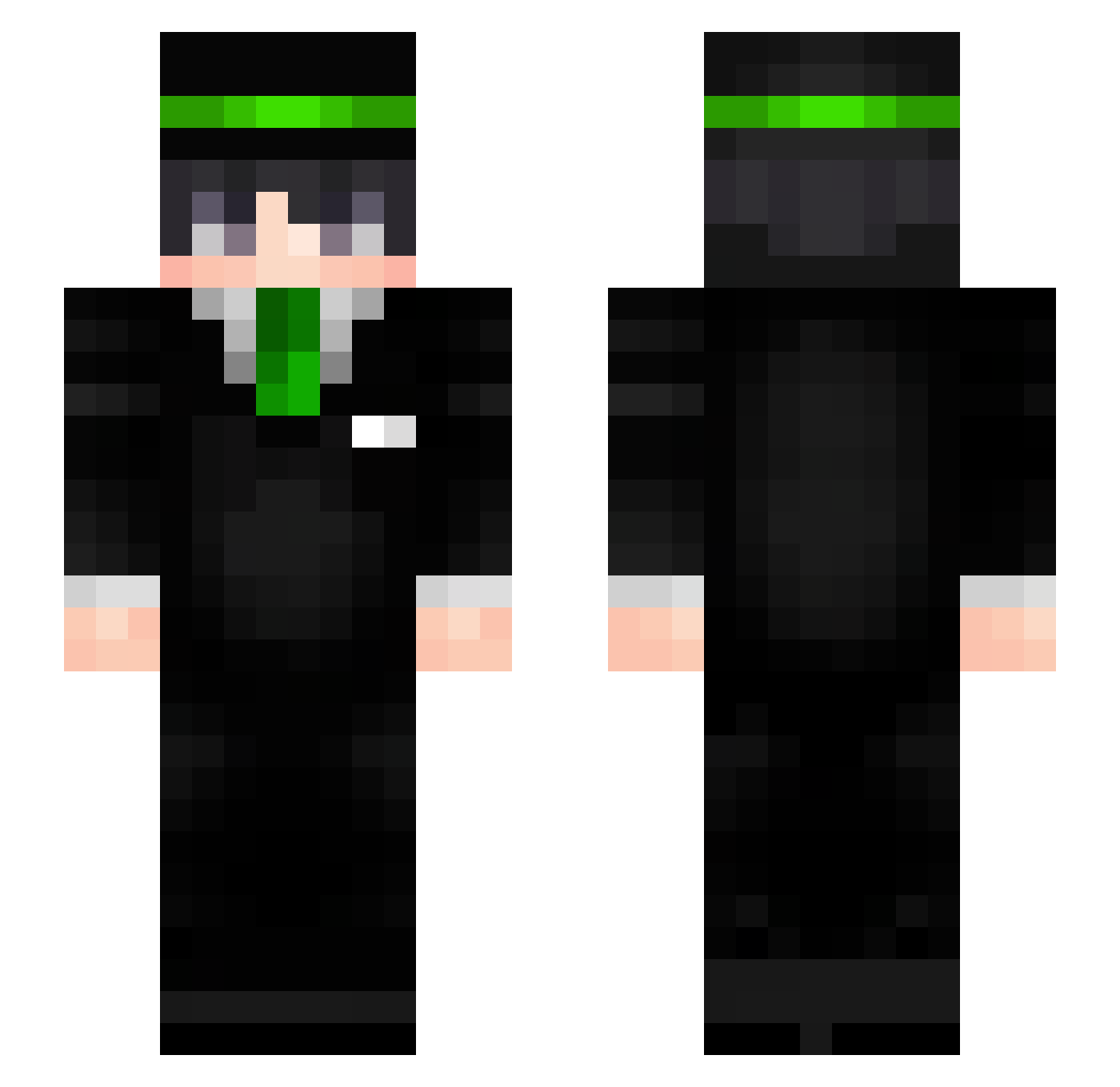 velio Minecraft skin, front and back view