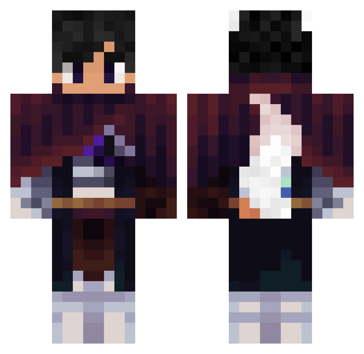 RoXyEDRZ Minecraft skin, front and back view