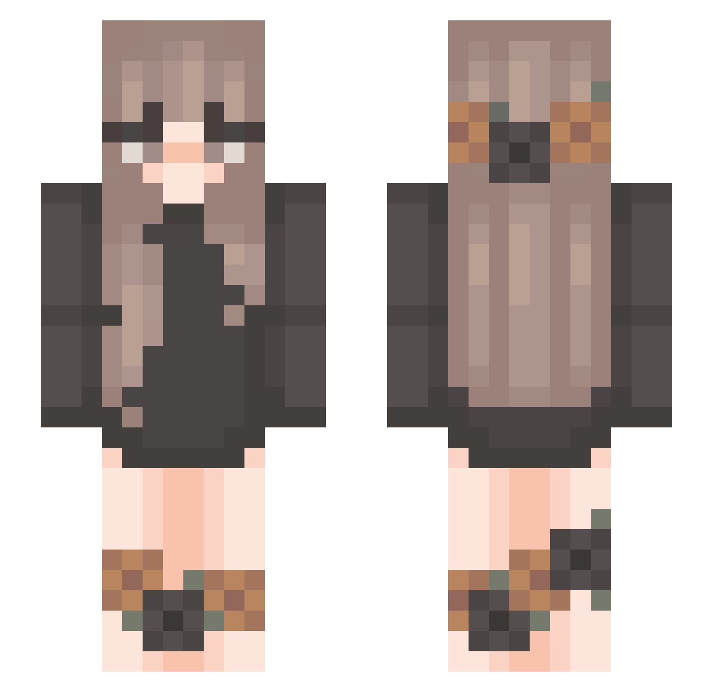fran4000 Minecraft skin, front and back view
