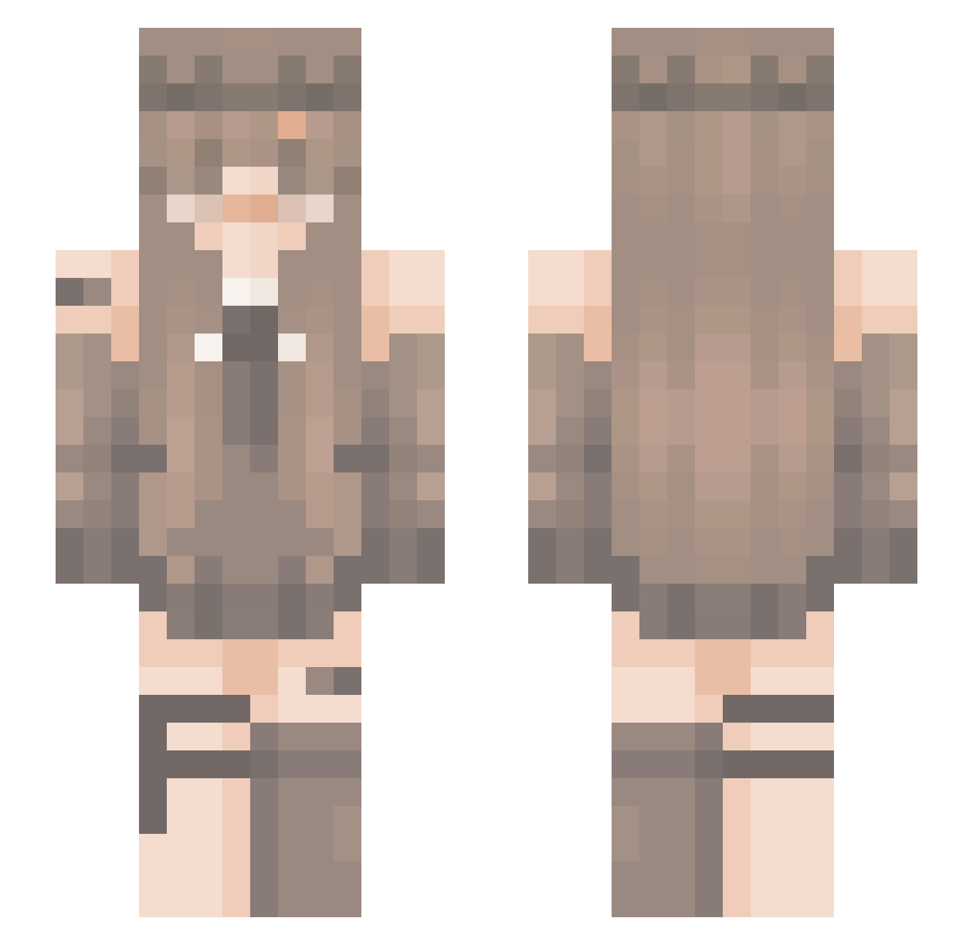 wishingstarx Minecraft skin, front and back view