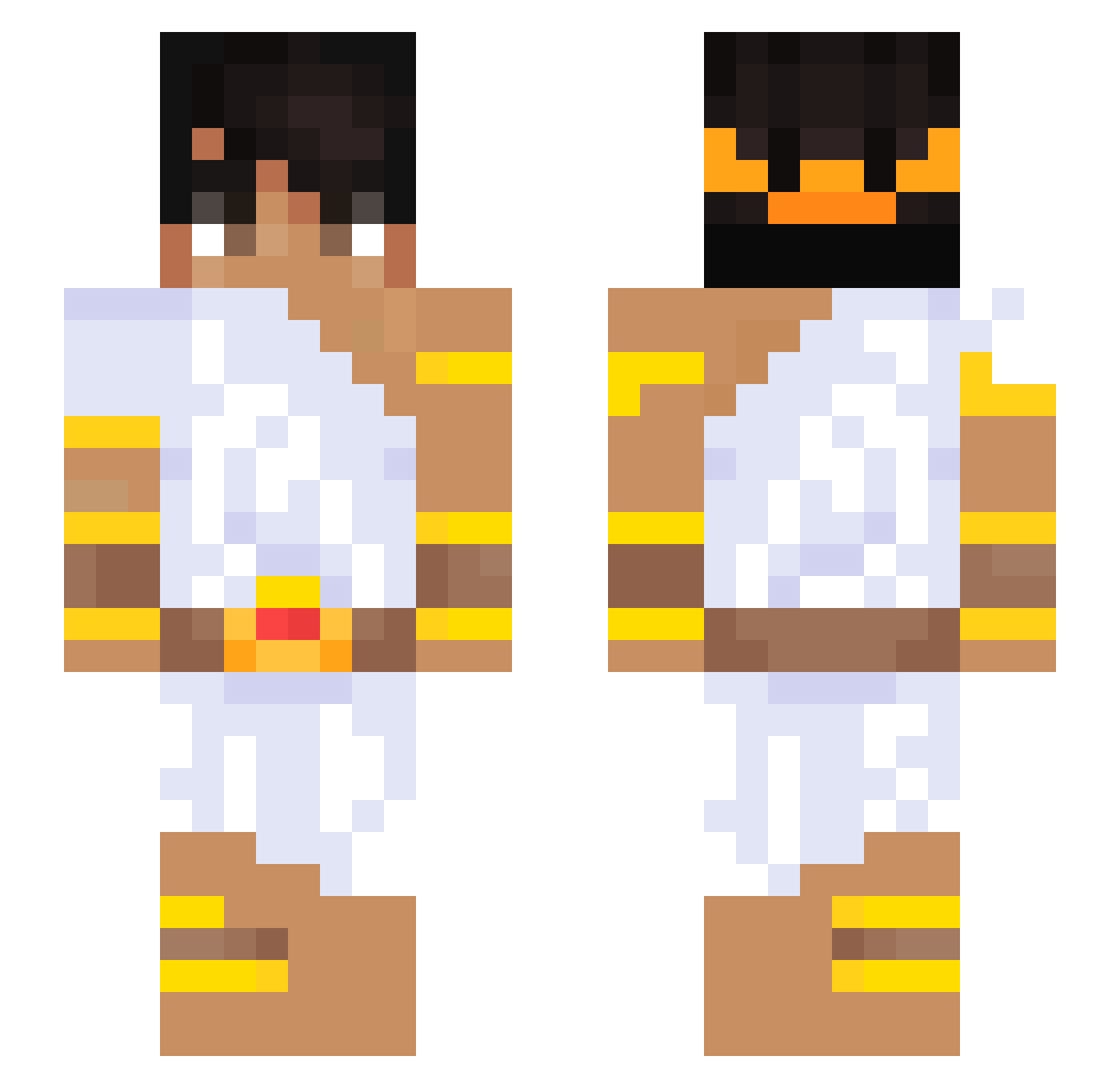 Restorer Minecraft skin, front and back view