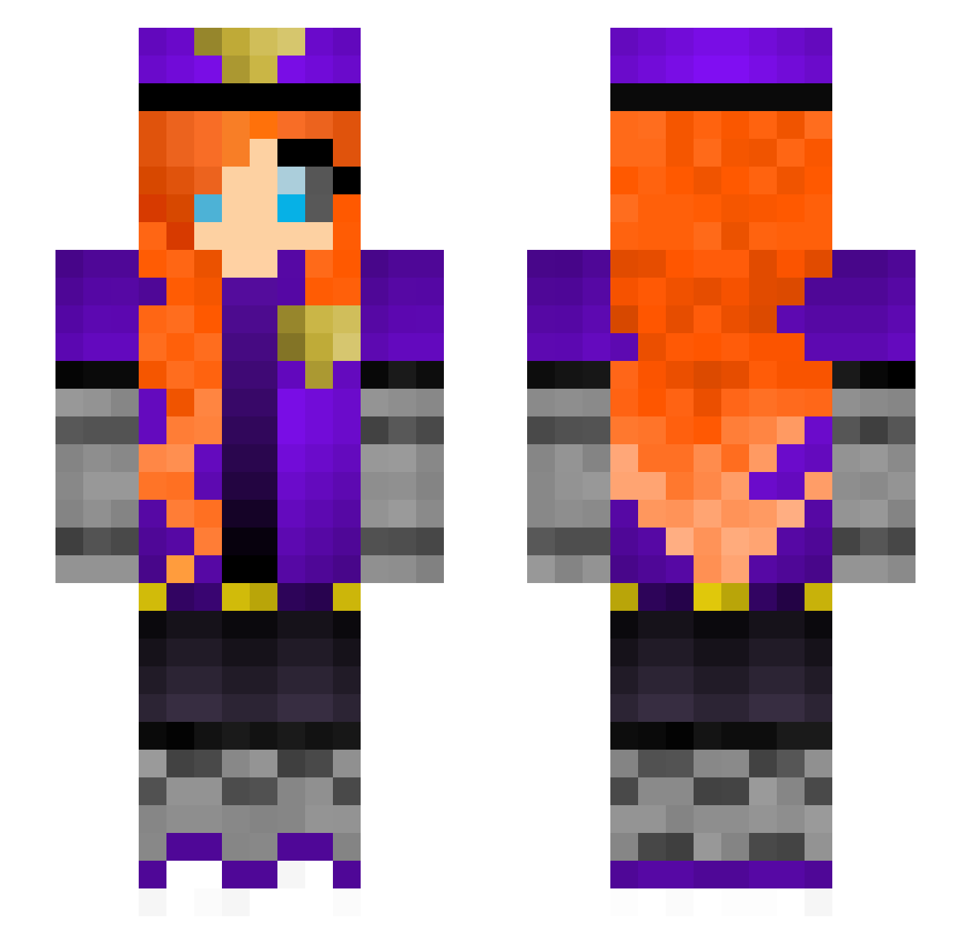CyberKate Minecraft skin, front and back view