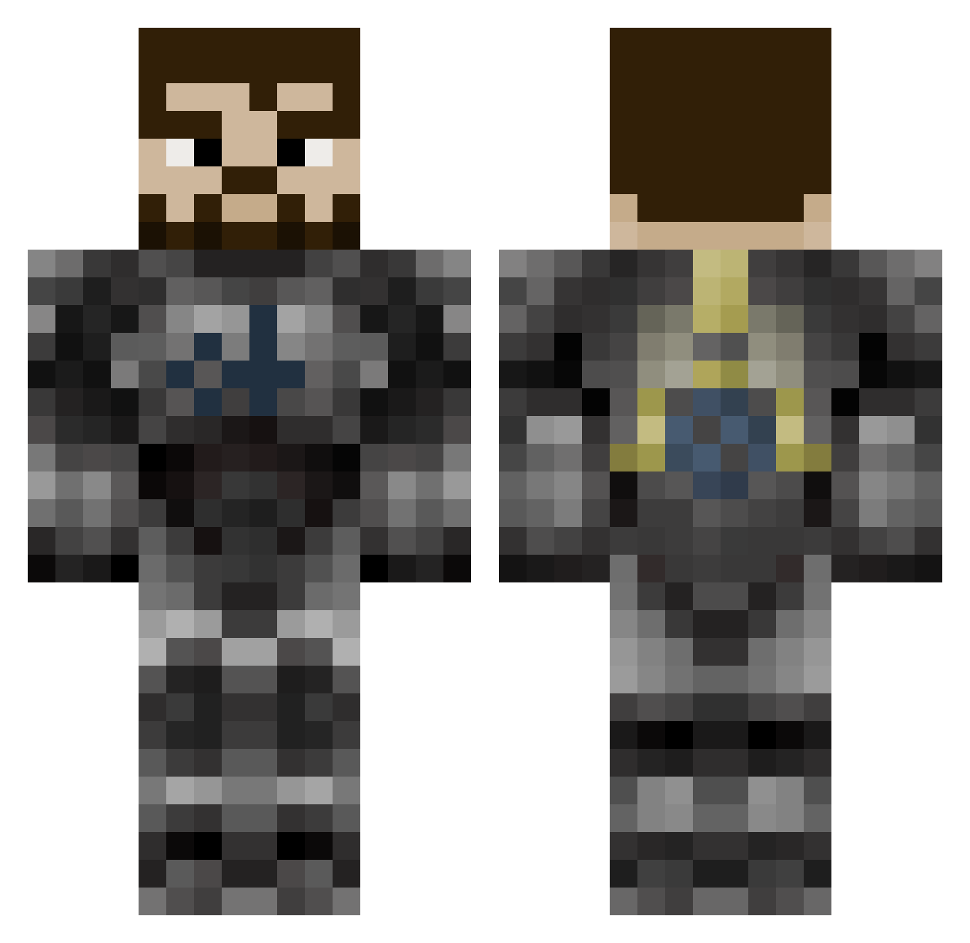 Mega2233 Minecraft skin, front and back view