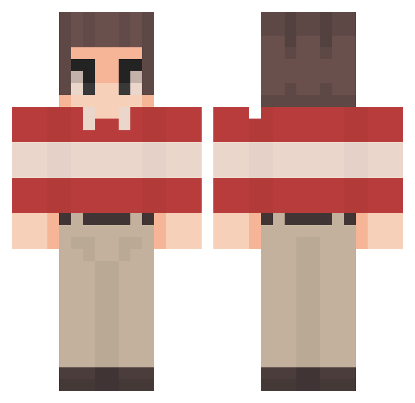 invisibill Minecraft skin, front and back view