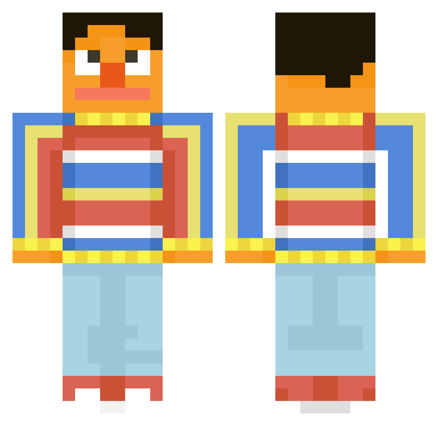 Lenni_1_7 Minecraft skin, front and back view