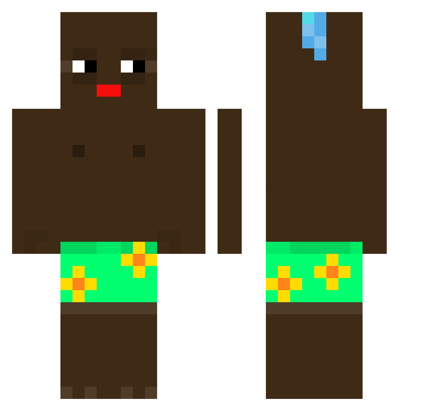 CrazyHaiKuh Minecraft skin, front and back view