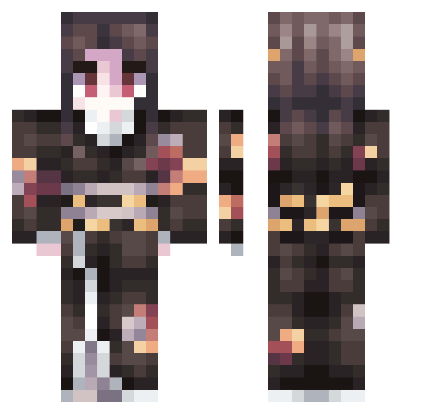 wsfzgg Minecraft skin, front and back view