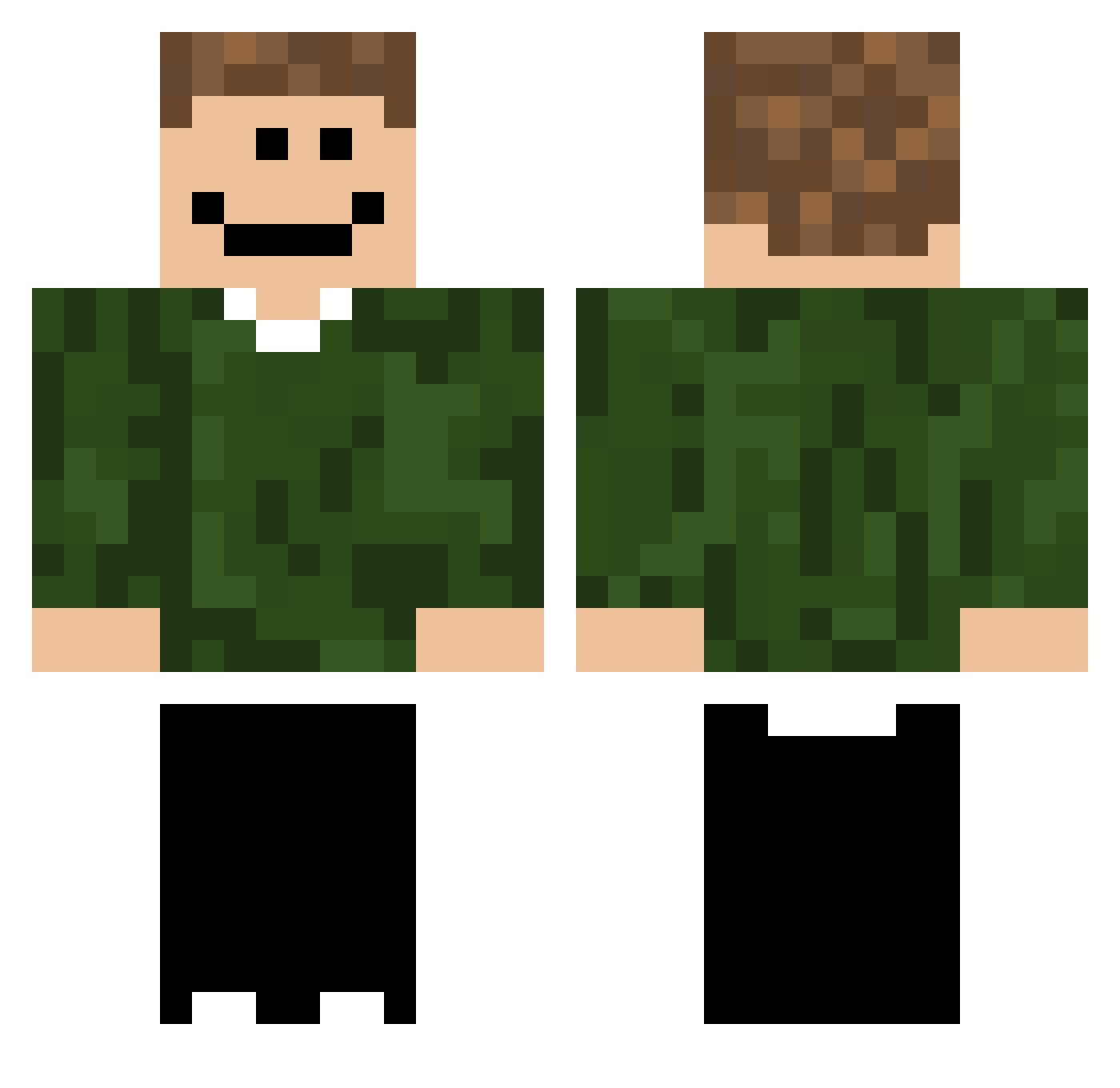 YTComplx Minecraft skin, front and back view