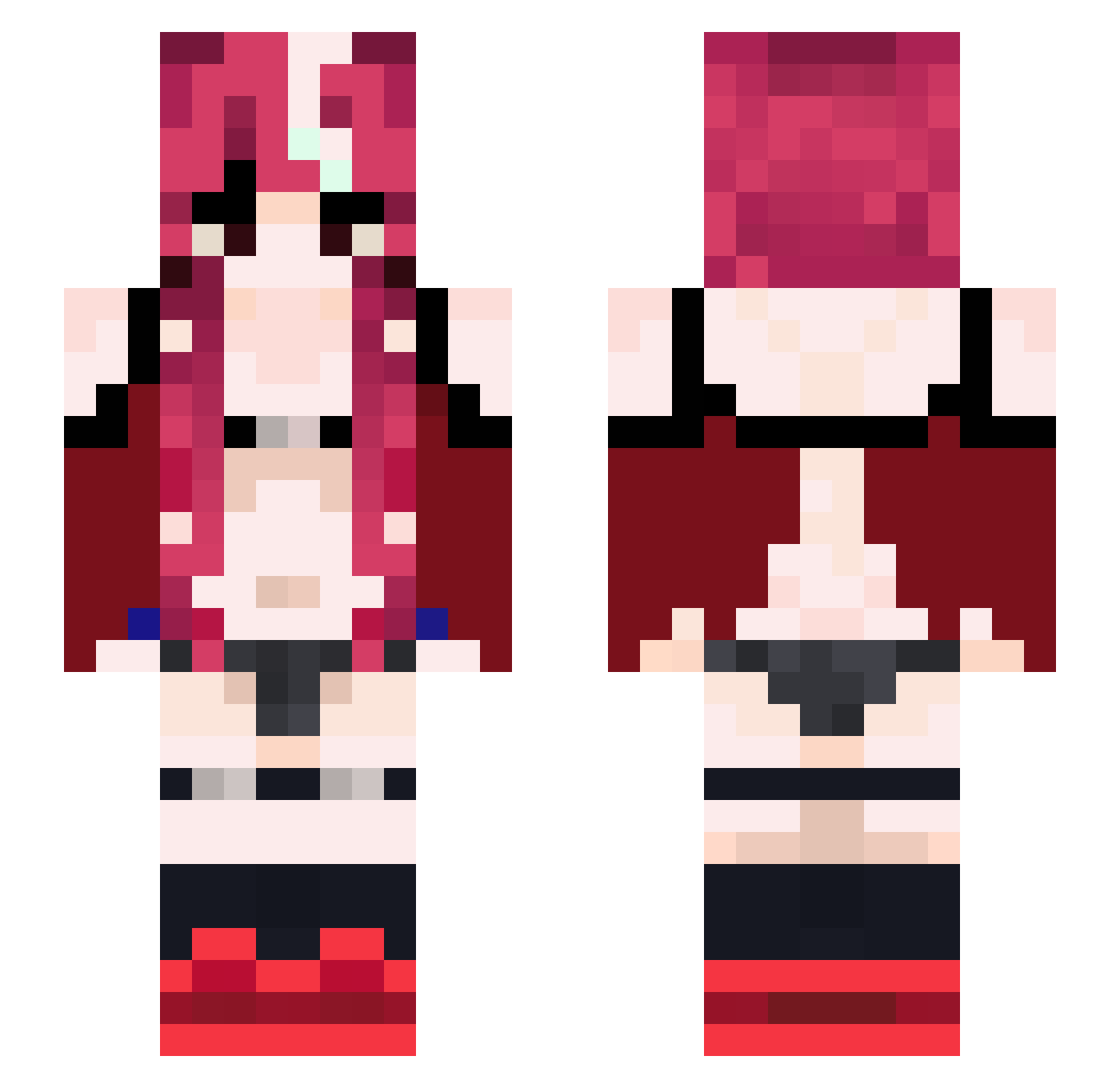 Lawwent Minecraft skin, front and back view