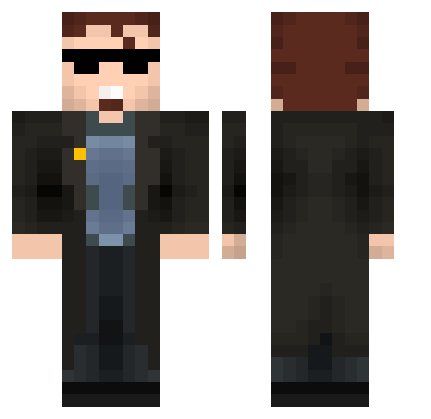 IAMFopper113 Minecraft skin, front and back view
