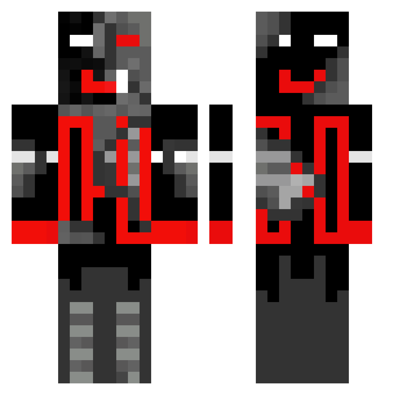 Shadoune777 Minecraft skin, front and back view