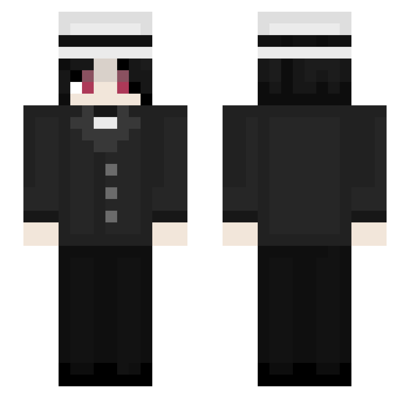 PreExist Minecraft skin, front and back view