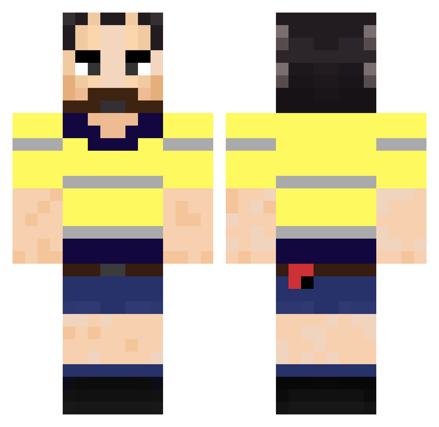 zacofficialTTV Minecraft skin, front and back view