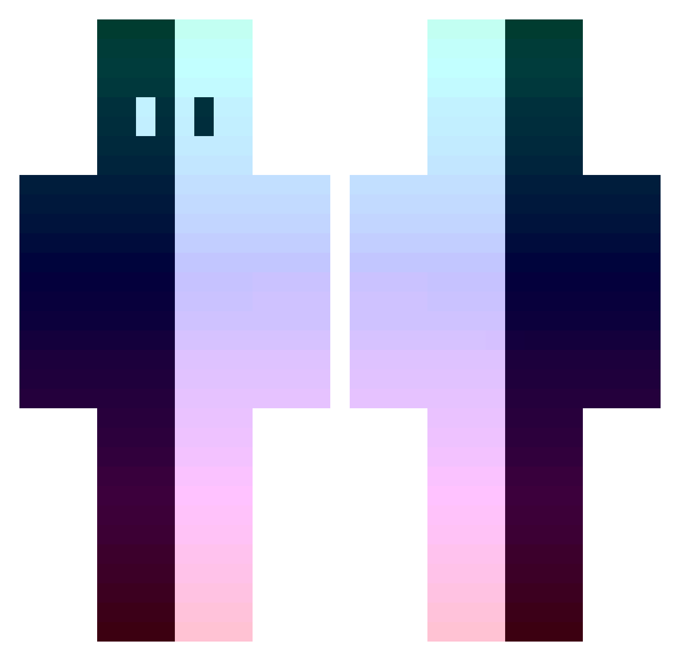 slimeymattres Minecraft skin, front and back view
