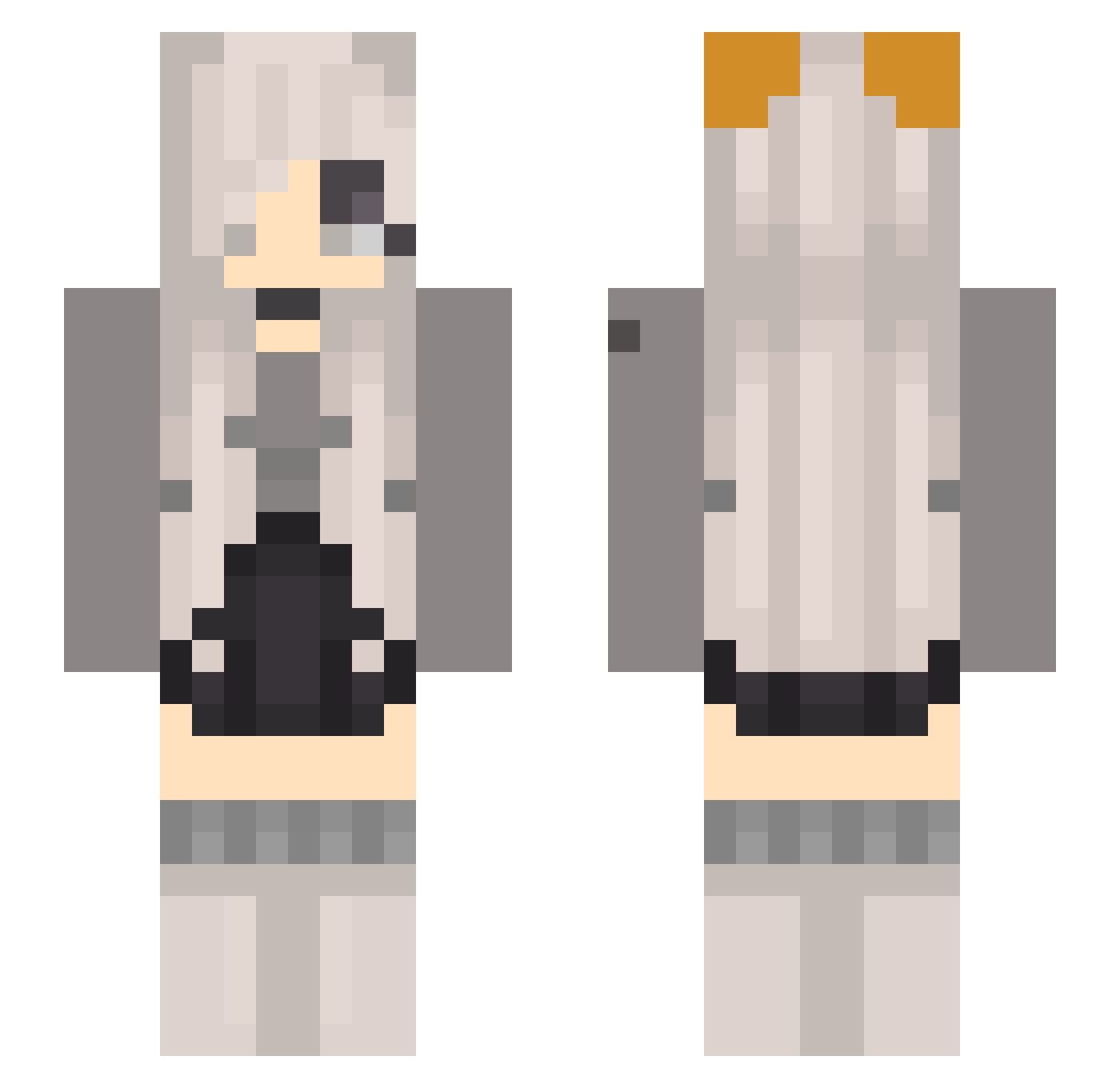 vepexAndFamz Minecraft skin, front and back view