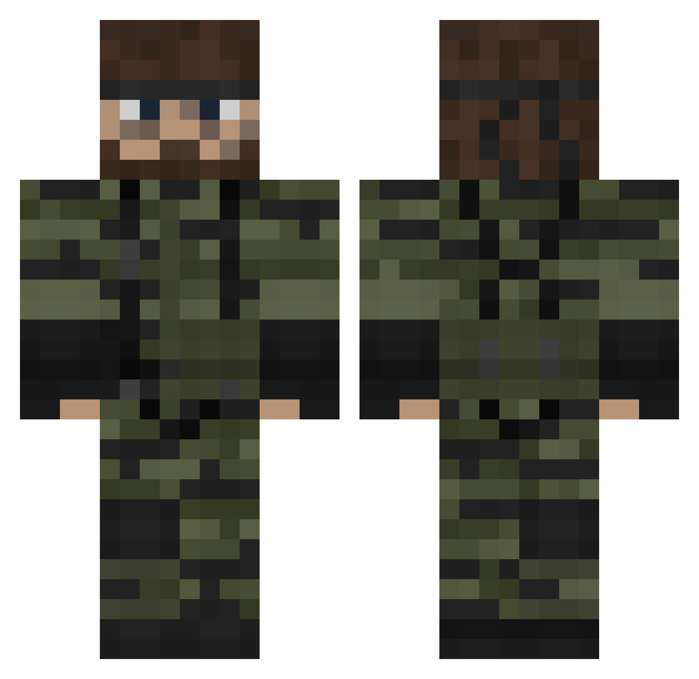 SlowSick Minecraft skin, front and back view