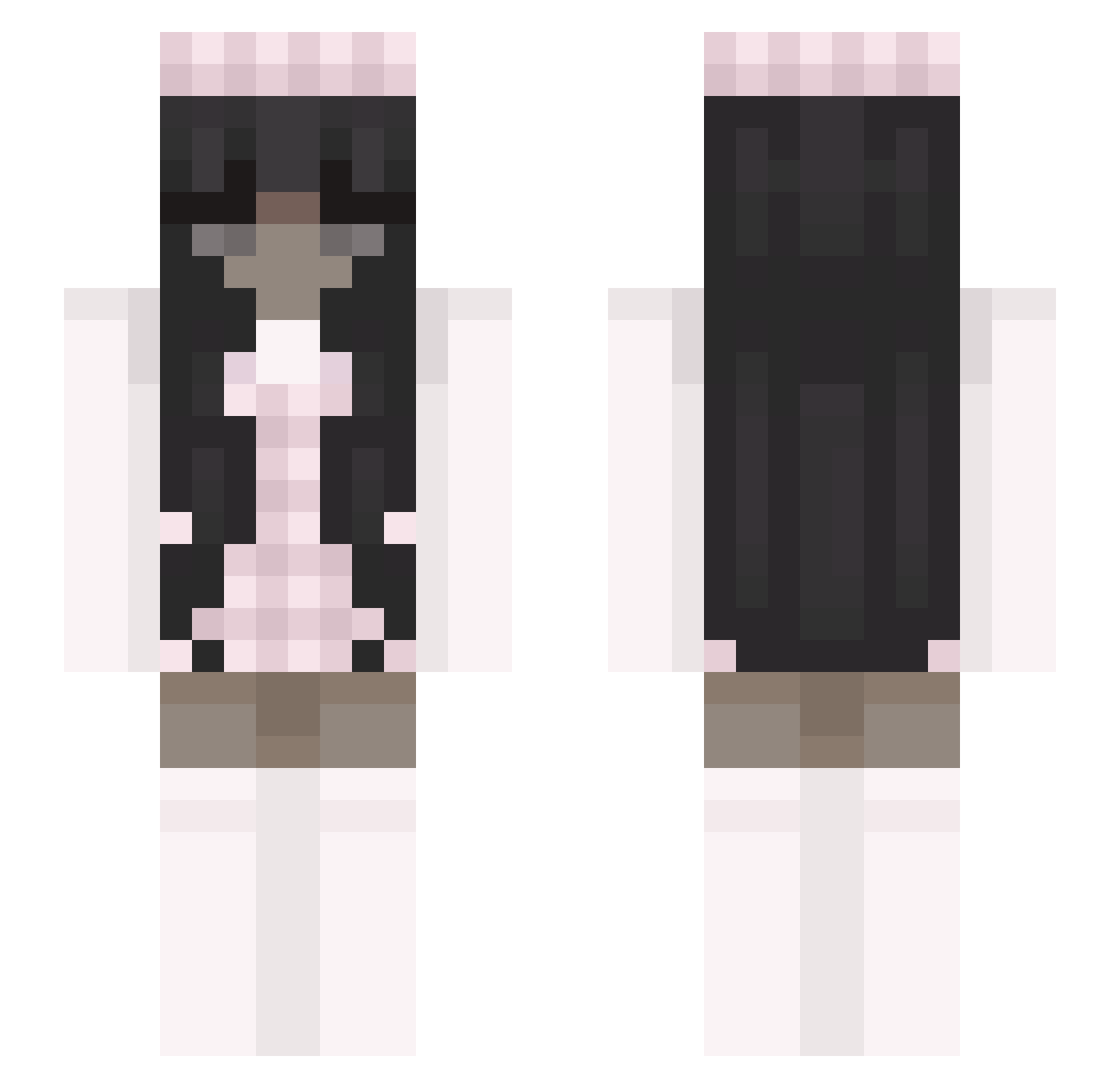 SoleilOkiee Minecraft skin, front and back view