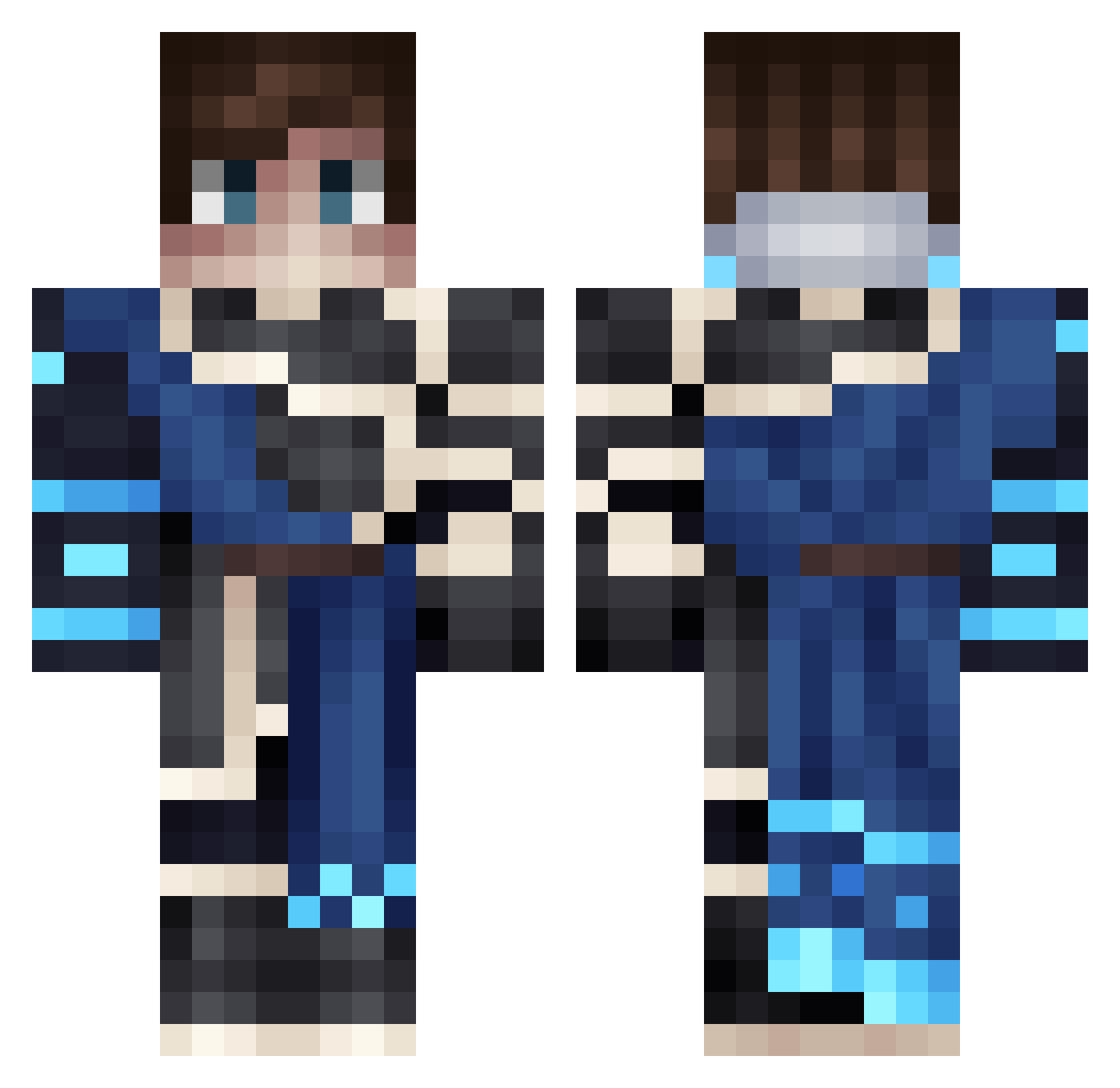 TroyPaek Minecraft skin, front and back view