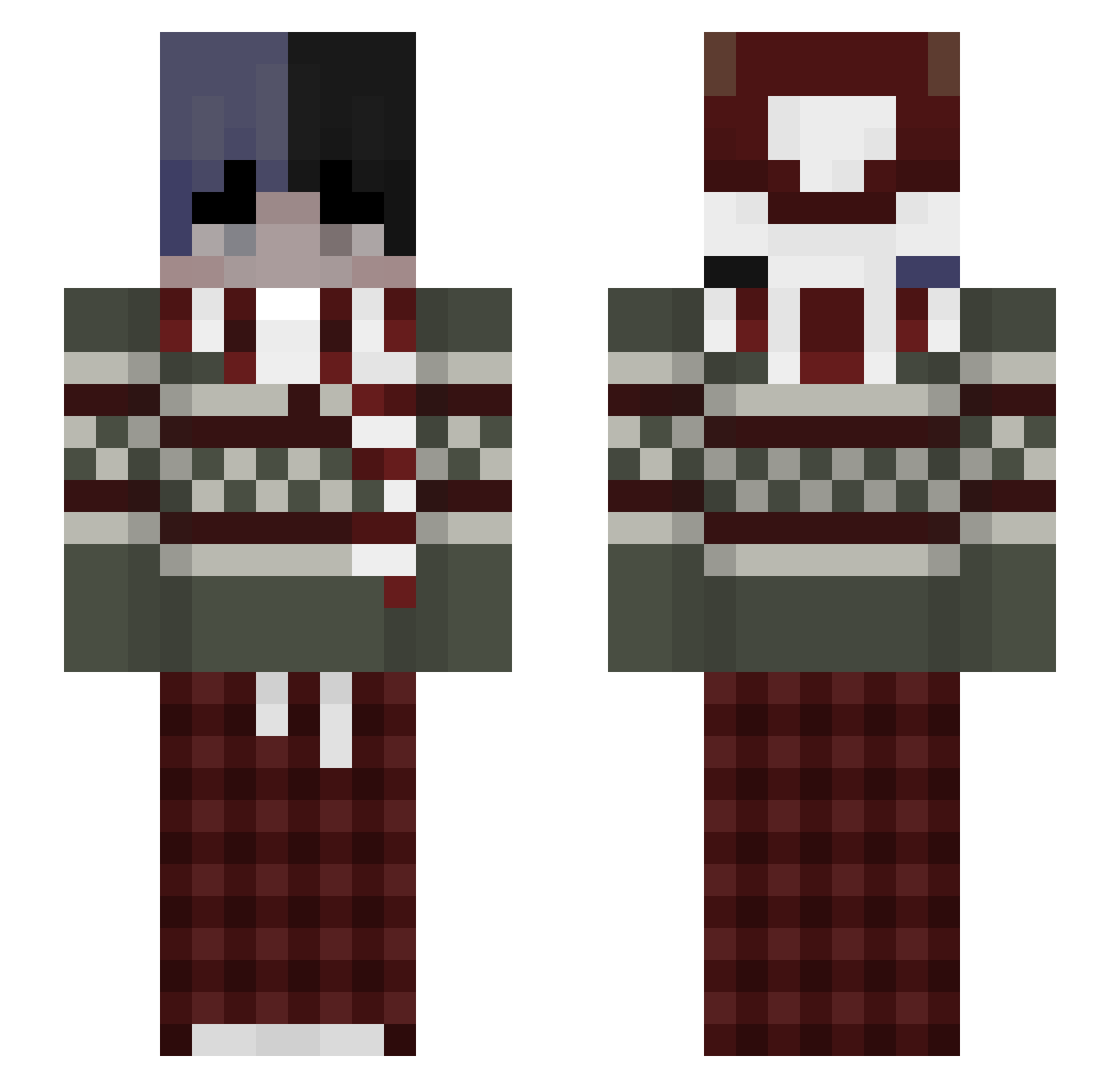 Sokary Minecraft skin, front and back view