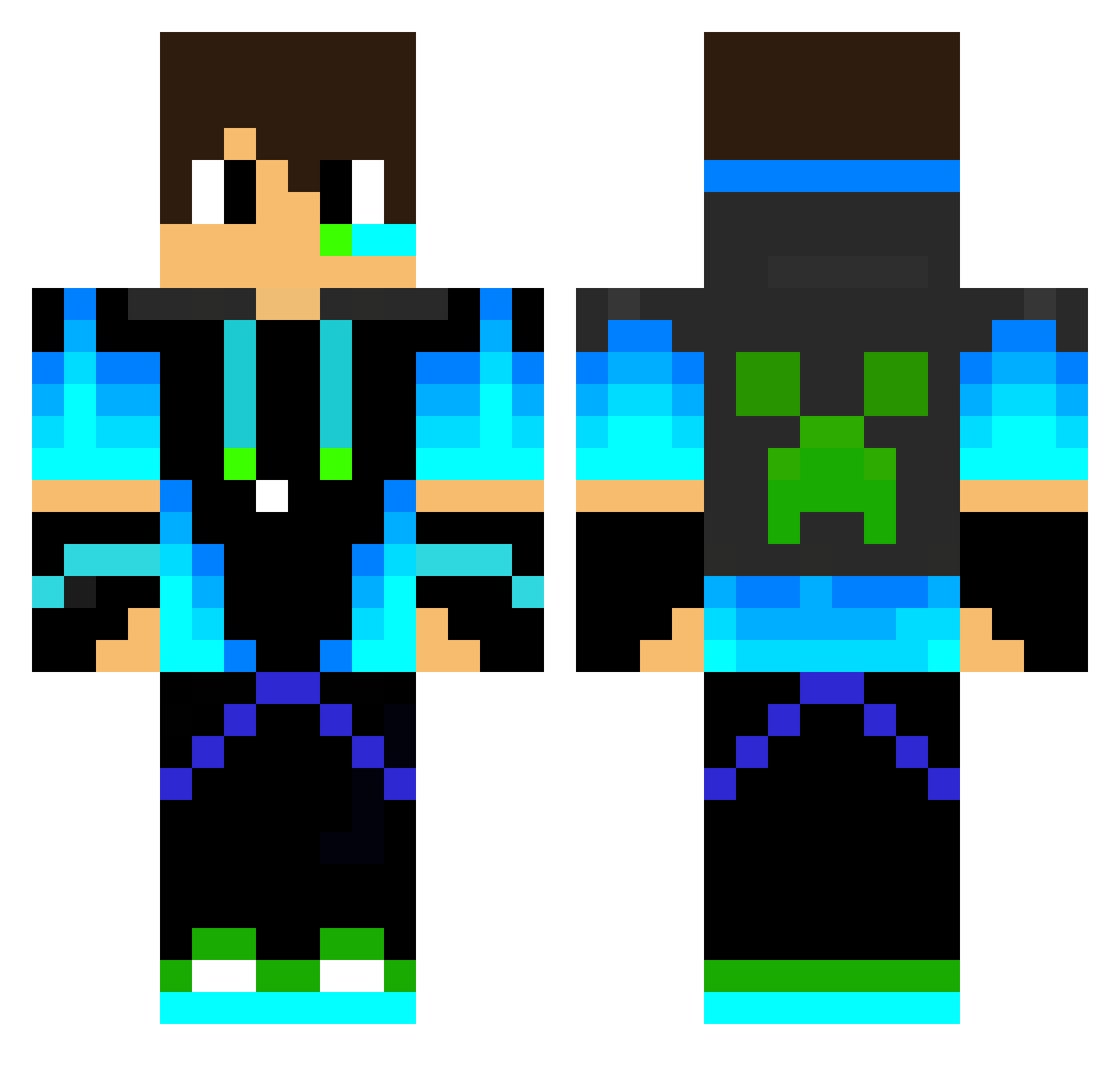 Dueinericke Minecraft skin, front and back view