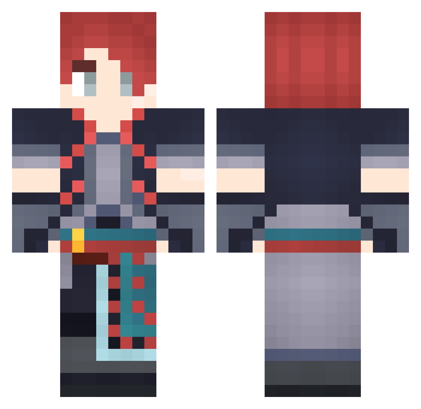 Cynnder_ Minecraft skin, front and back view