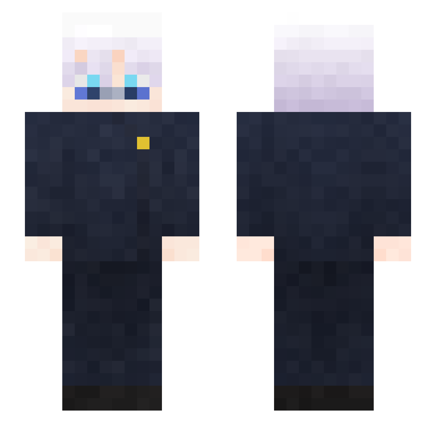 EmperorInfinity Minecraft skin, front and back view