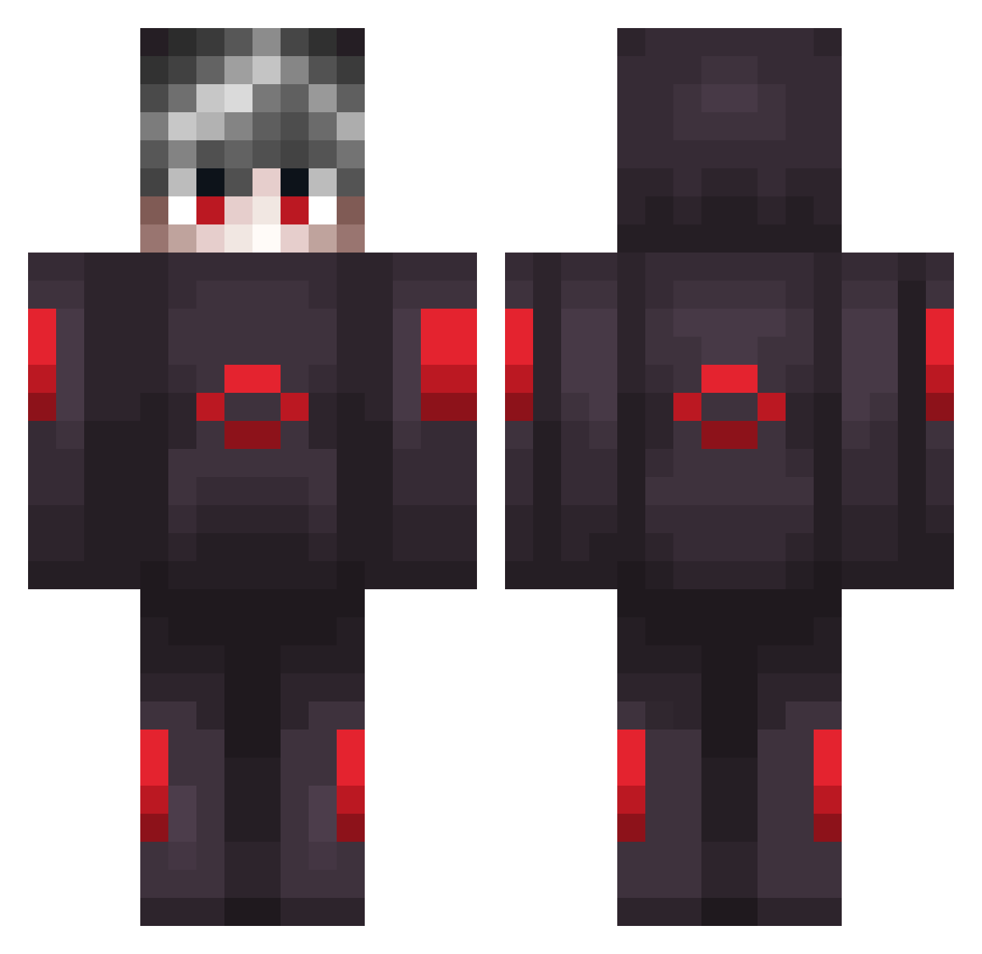 LumizYT Minecraft skin, front and back view