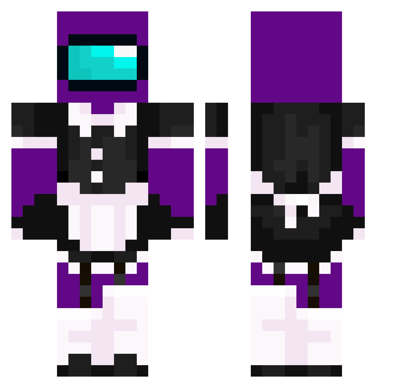 SxrkFr Minecraft skin, front and back view