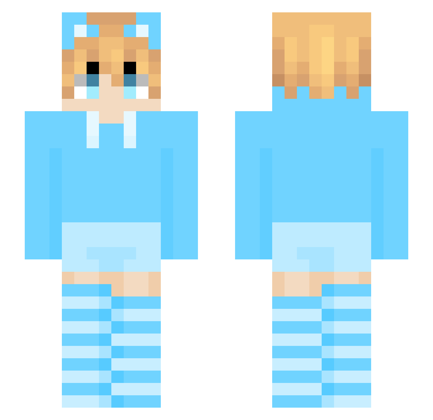vxcz Minecraft skin, front and back view