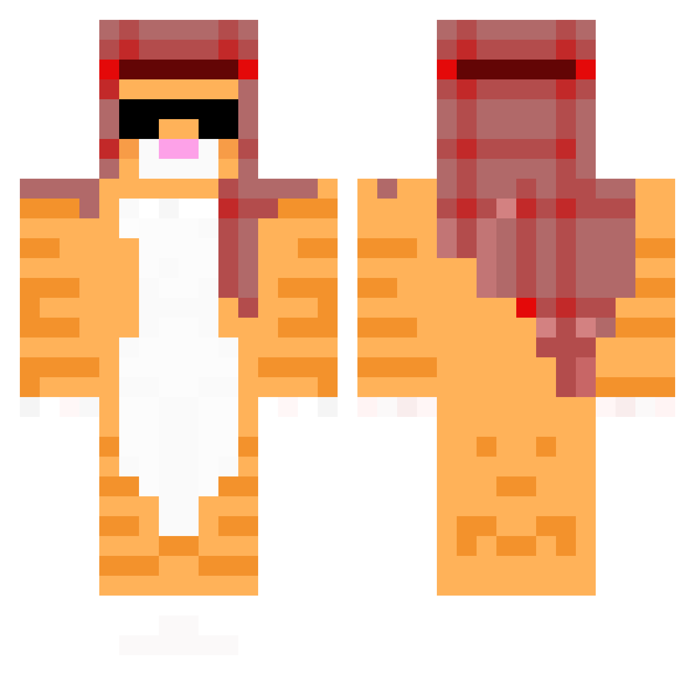 SuperSnabbaTheo Minecraft skin, front and back view