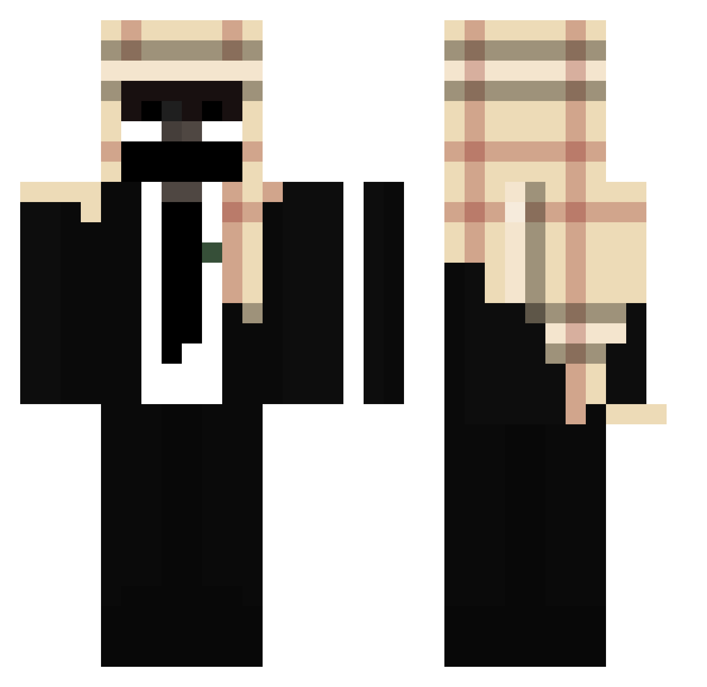 RIPsh Minecraft skin, front and back view
