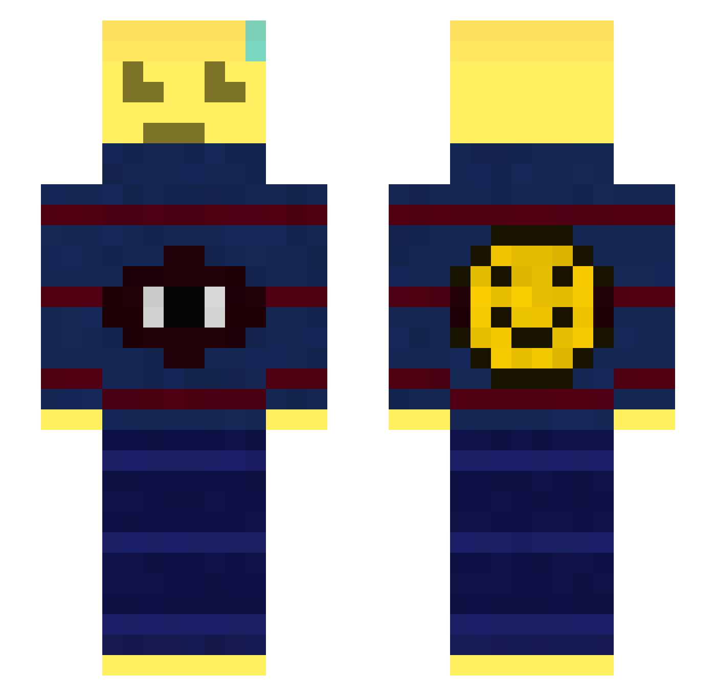 SunnysideXD Minecraft skin, front and back view