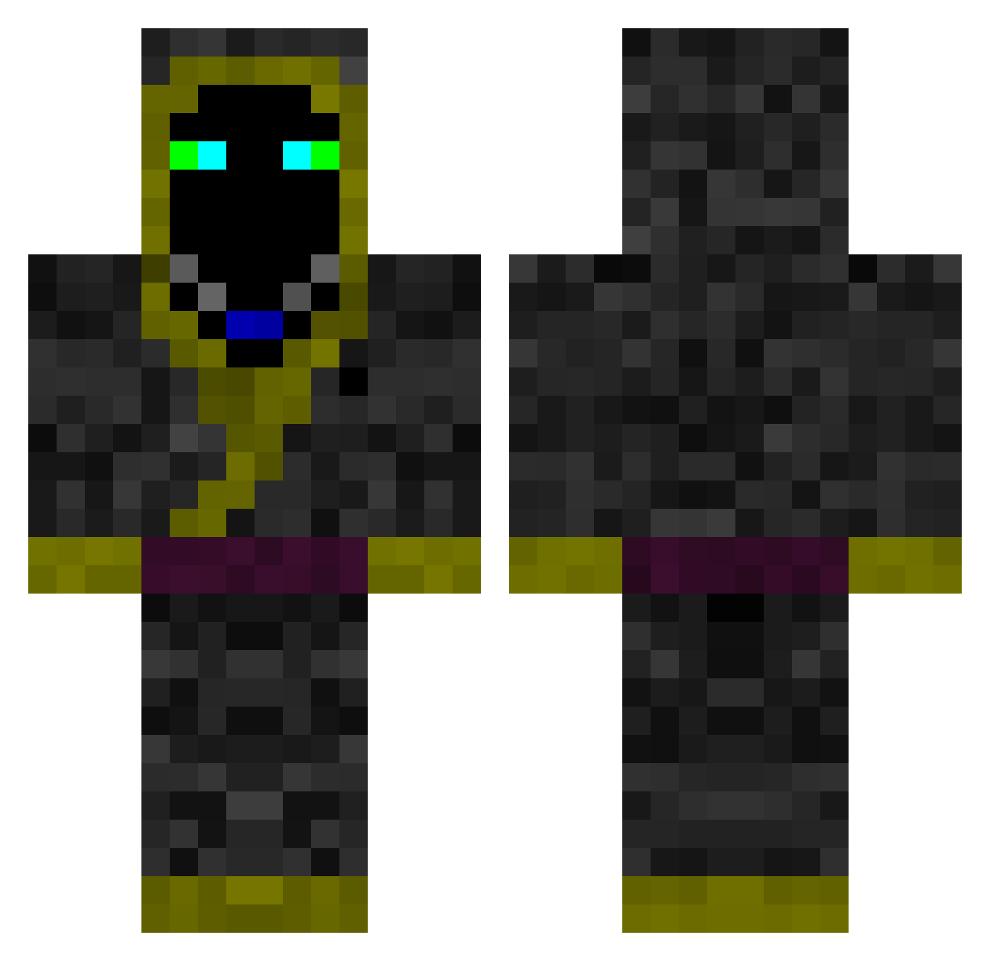 WAISTBAND Minecraft skin, front and back view