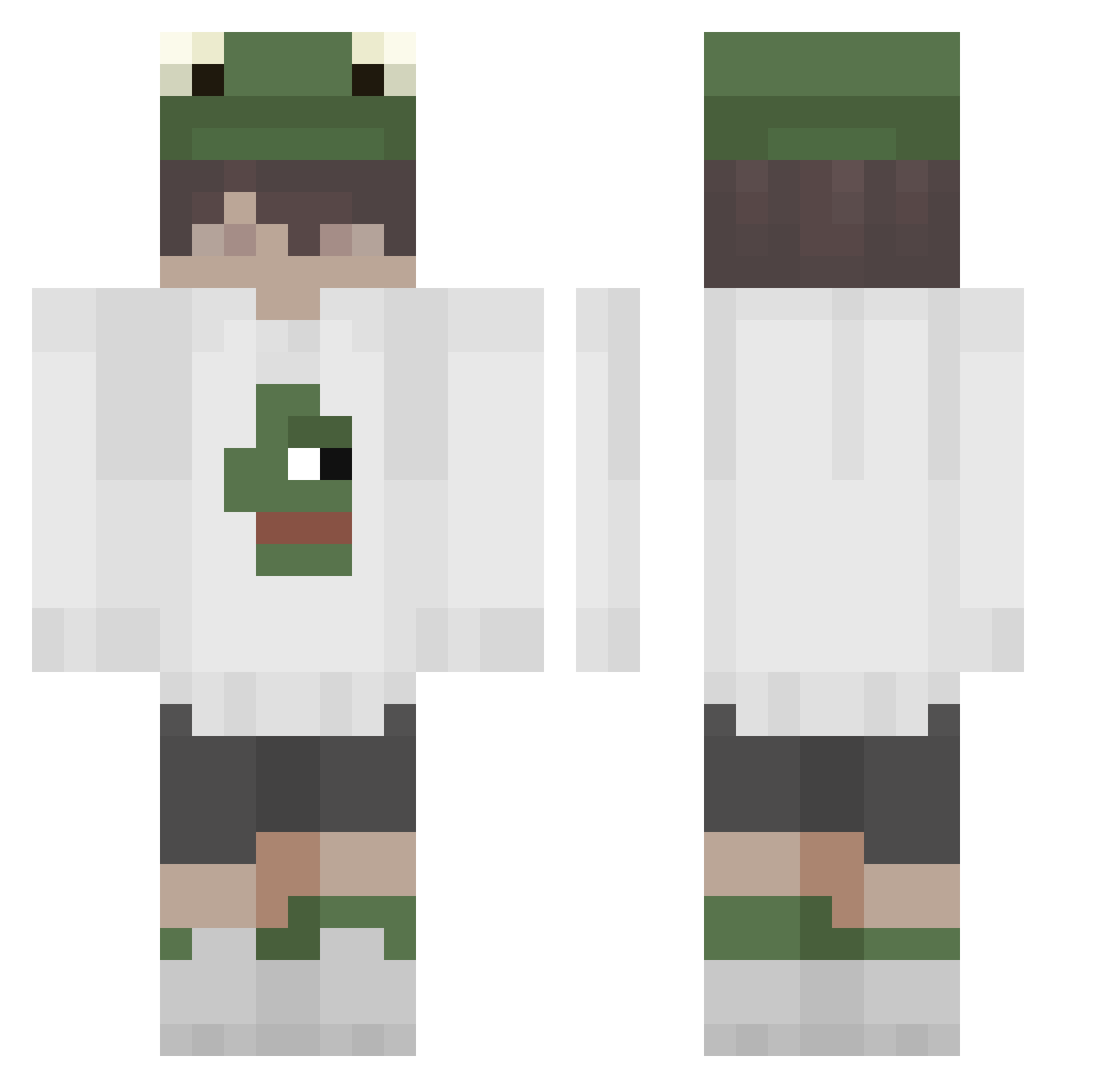 Wlxz Minecraft skin, front and back view