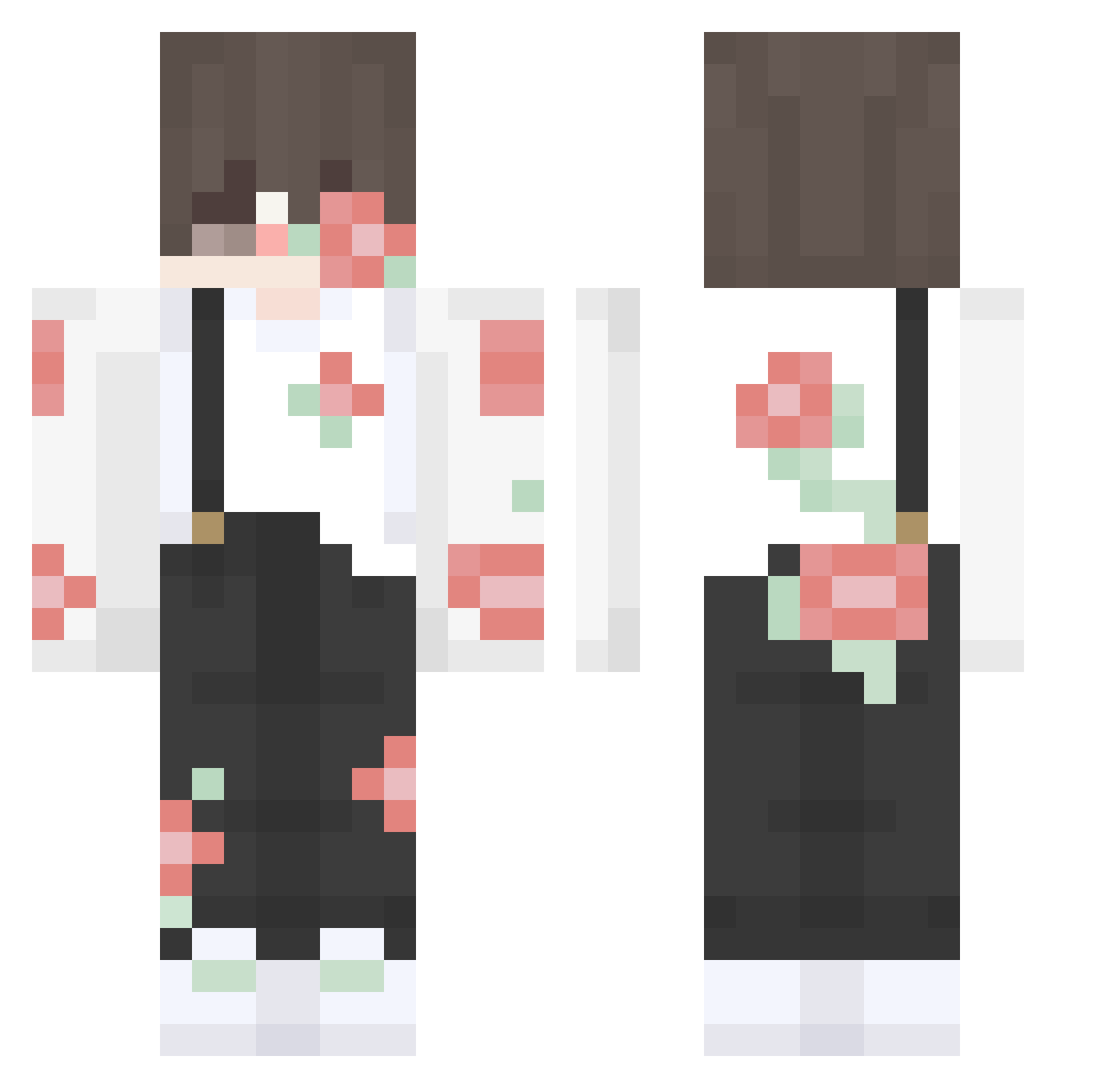CaraMel_xX Minecraft skin, front and back view