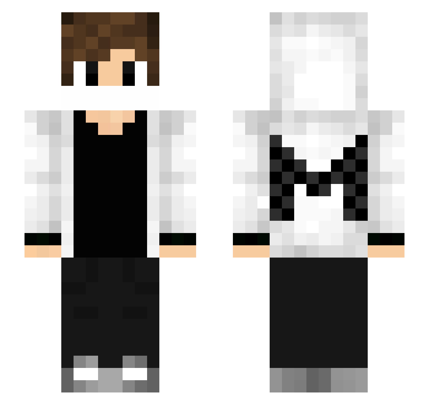 White_Umbrella Minecraft skin, front and back view