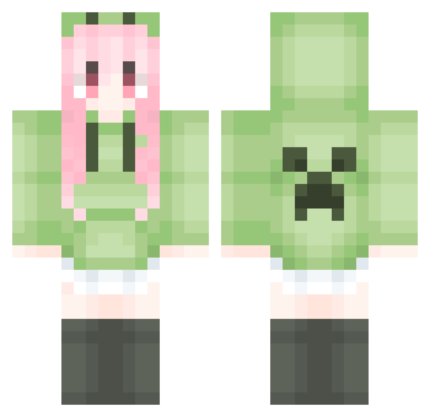 TLyc Minecraft skin, front and back view