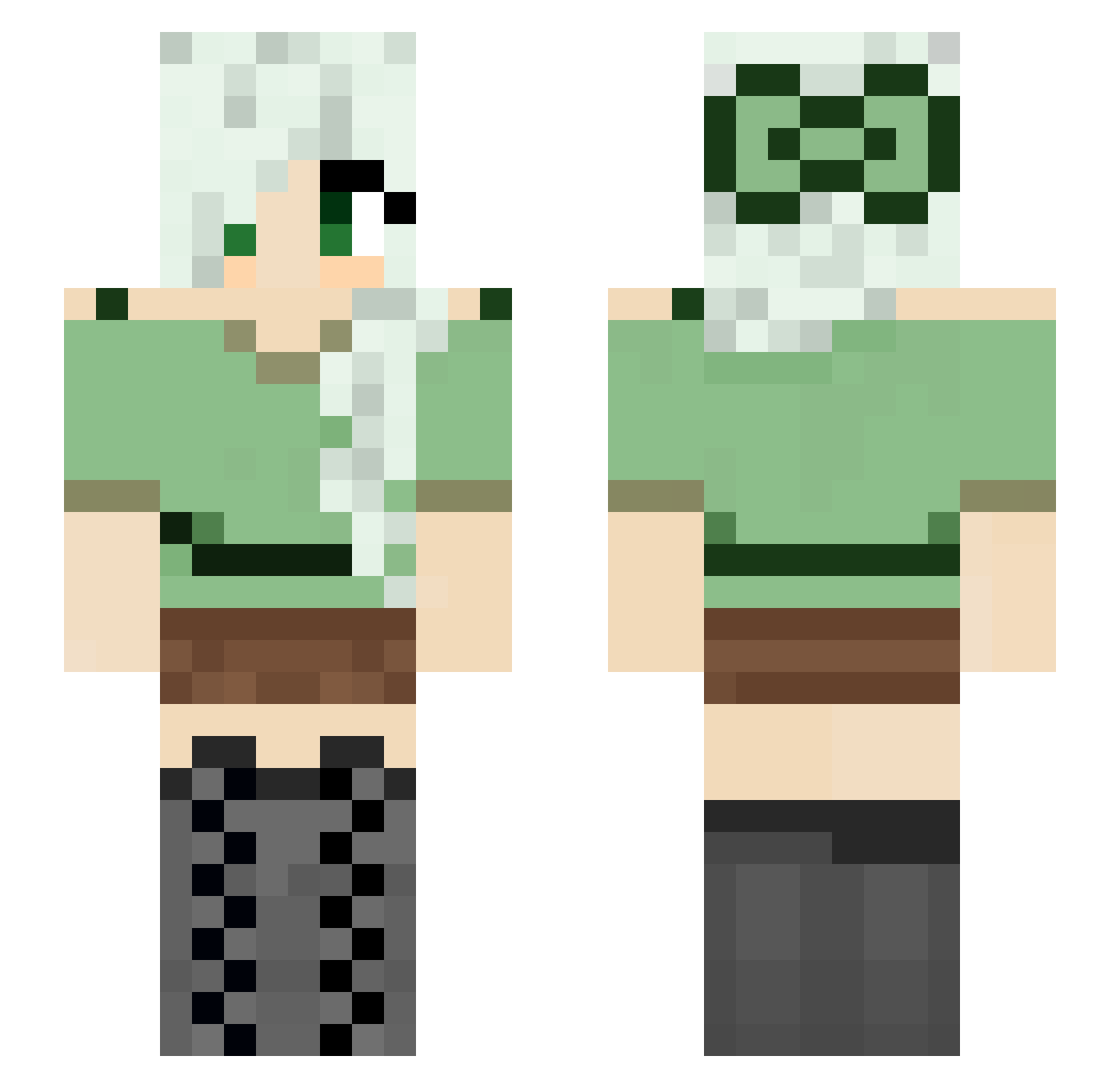 BrightWhiteFlame Minecraft skin, front and back view