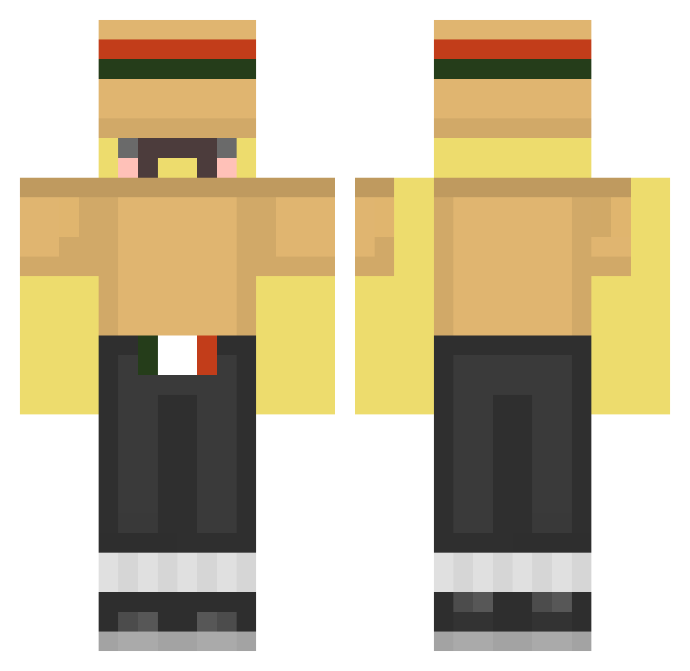 tuteodorovv Minecraft skin, front and back view