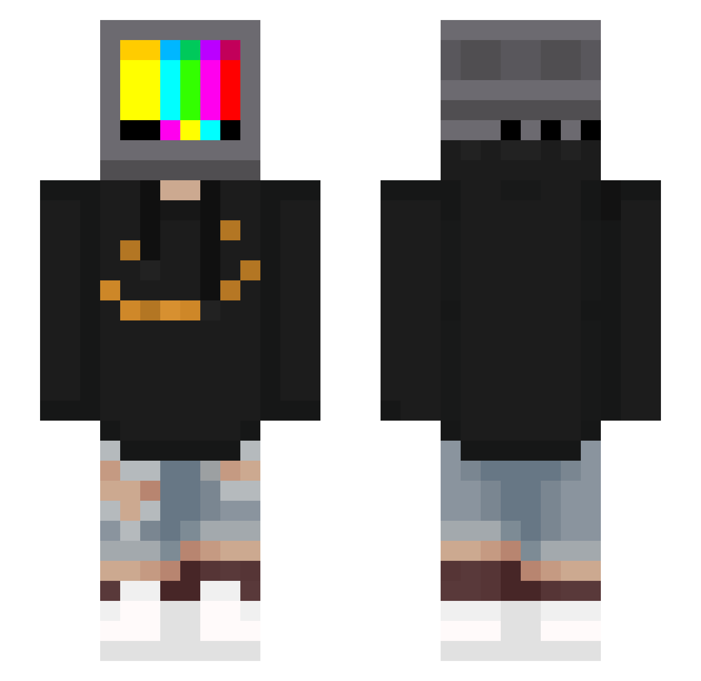 marsXV Minecraft skin, front and back view