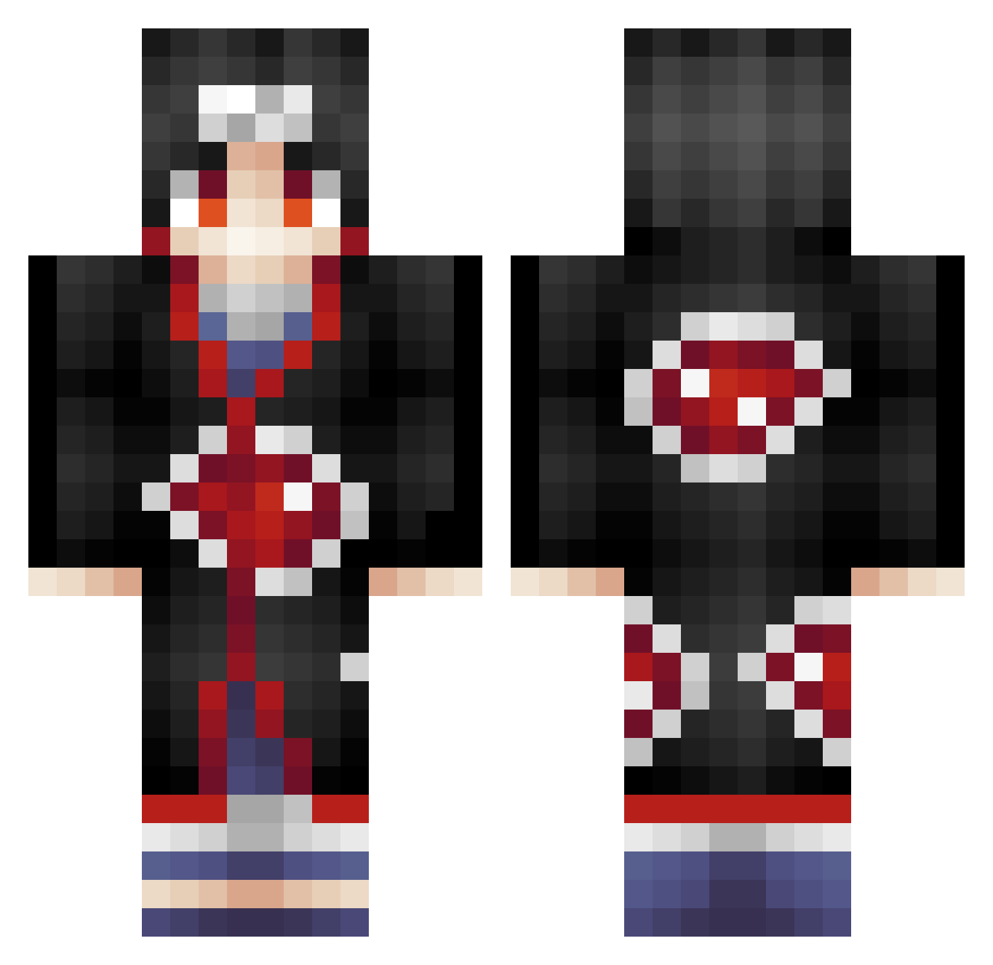 Xmyri2 Minecraft skin, front and back view