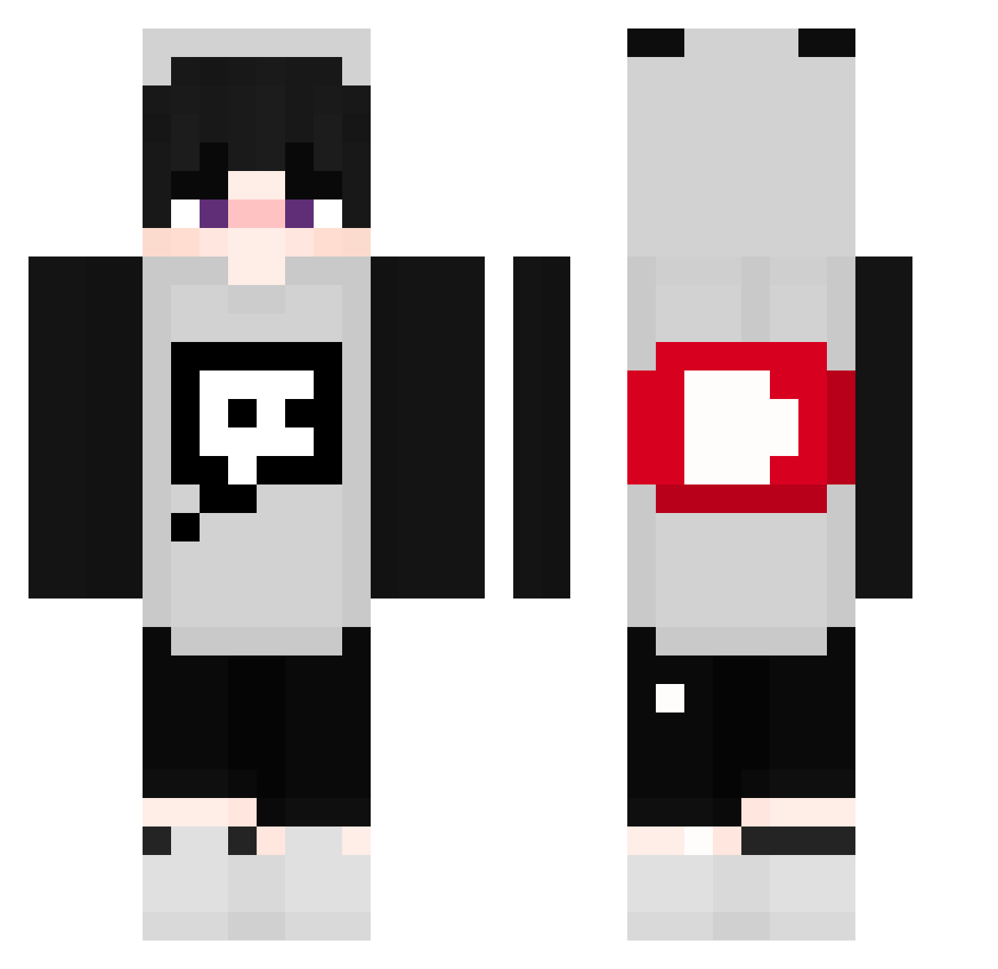 NTzSendor Minecraft skin, front and back view