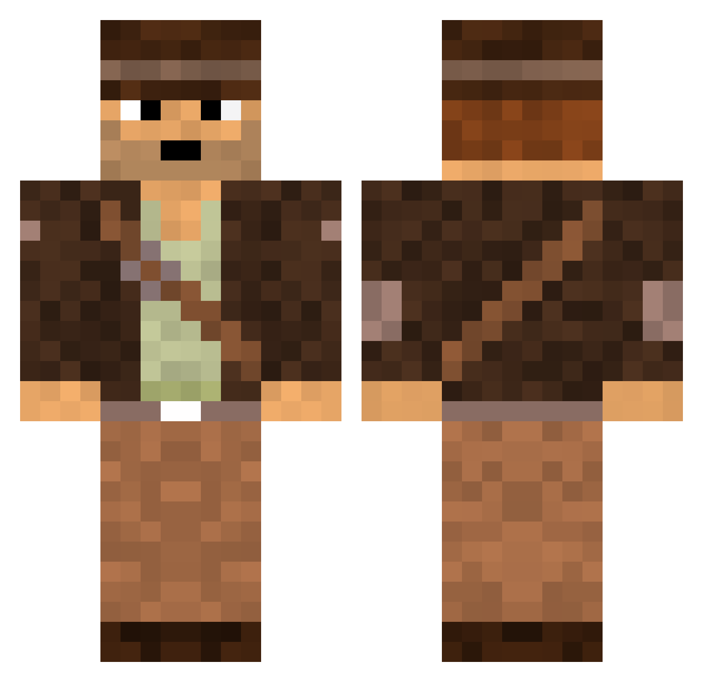 Swizzeerd Minecraft skin, front and back view