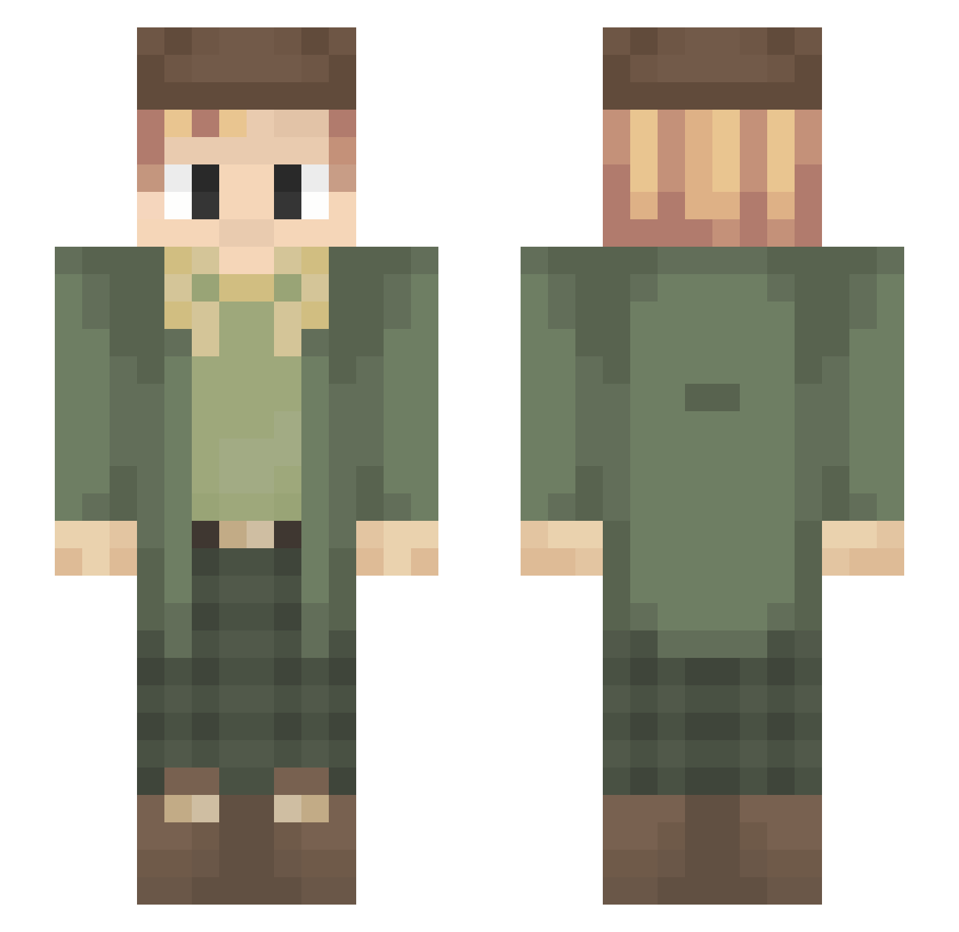frooug Minecraft skin, front and back view
